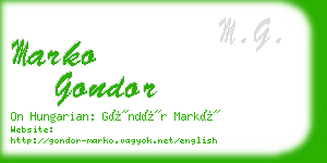 marko gondor business card